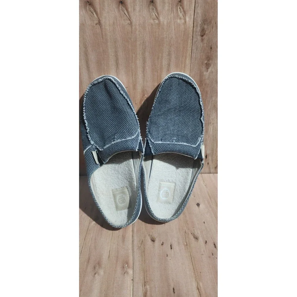 Gecko Man Mens 12 Blue Gray Casual Comfort Slip On Slide Loafer Deck Shoes